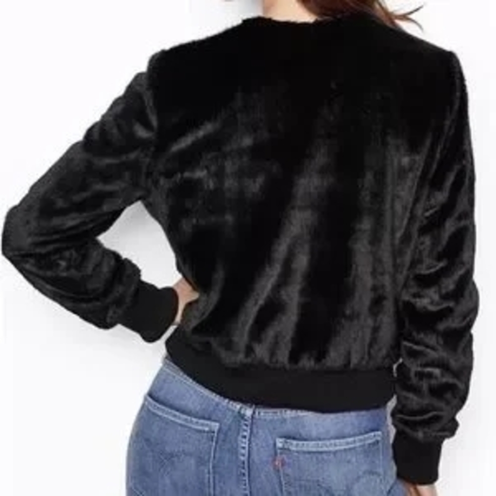 Victoria's Secret Black Faux Fur Jacket - Picture 3 of 10